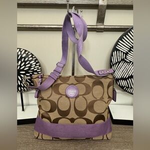 Coach Brown and Purple Shoulder Bag